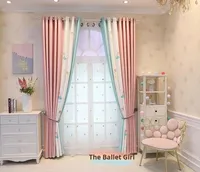 Princesse Style Ballet Inspiré Sheer Rideaux Cantonnières Brodé Jolie Fille Chambres D'enfants Blackout Perforé Oeillet Moderne