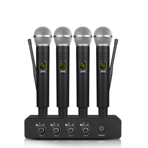 <strong>4</strong>-Channel UHF Wireless <strong>Microphone</strong> System with <strong>4</strong> Hand-held <strong>Microphones</strong> Karaoke Machine for Party Wedding Church Conference Speech - Product Image 1