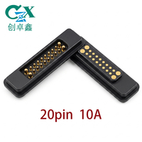 Conector Magnético de Carga Pogo Pin Personalizado de 20 Pines, Paso de 2.54 mm, Chapado en Oro, 5A 10A