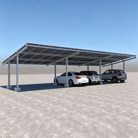 Abri de voiture moderne à structure en acier monopente, abri de jardin en métal, garage extérieur imperméable et résistant au soleil pour appartement, bureau, école