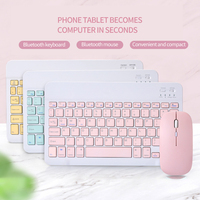 Combo de teclado y mouse inalámbricos BT recargables de 3 modos para teléfonos Ipad Android Windows Tablet