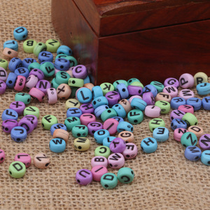 Acrylic Flat Round Letter Beads For Bracelet <b>Making</b> White English Alphabet 6mm Kids Craft DIY Jewelry <b>Making</b> Supplies - Product Image 2