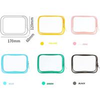 Sacs de maquillage en plastique transparent pour femmes avec logo personnalisé, Cosmetiquera, organiseur de voyage, trousse de toilette, pochette transparente pour cosmétiques avec fermeture éclair