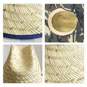 Custom Logo Promotional Unisex Summer Sun <b>Hat</b> Wide Brim Woven America Sombrero Fitted Fishing Beach Lifeguard Straw <b>Hat</b> - Product Image 4
