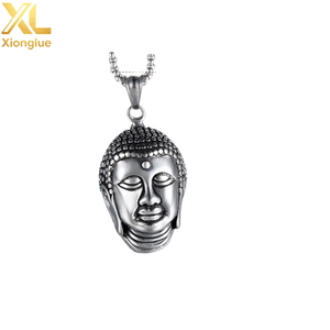 Collar de acero inoxidable con colgante tridimensional de Buda Sakyamuni, venta al por mayor de fábrica, para hombre, SP572 - Product Image 2