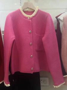 Bán Buôn Pháp Thiết Kế Thời Trang Với Một Cảm Giác Tính Khí Áo Khoác Thanh Lịch Phụ Nữ Dệt Kim Áo Len - Product Image 6