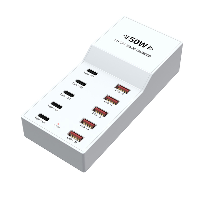 10-Port USB C Charger 5 USB-A 4 USB-C Charging Station 2.4A Electric Mobile Phone Watch Tablet Charger Compatible with Camera