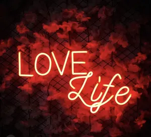 شعار شعار مخصص شحن بالإسقاط 24 إنش أحرف LOVE life نيون أضواء نيون إعلانات شعار مخصص ليد نيون