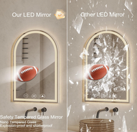 Miroir de salle de bain moderne à LED sans cadre, avec fonction anti-buée, étanche, lumière réglable, interrupteur tactile, pour salon et salle de sport, miroir de maquillage