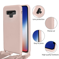 Étui de téléphone en silicone liquide avec cordon tour de cou pour Samsung S20 FE S21 Note 20 A52 A71 S20 Plus, étui de téléphone bandoulière