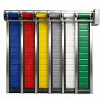 Porte à rideau isolée en PVC hermétique haute vitesse pour chambres froides et congélateurs avec entrée automatique et bordure scellée