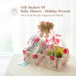 Macrame Lưu Trữ Giỏ Handmade Dệt Quà Tặng Bông Sợi Dây Thừng Lưu Trữ Thùng Trang Trí Hộp Với Gỗ Xử Lý - Product Image 6