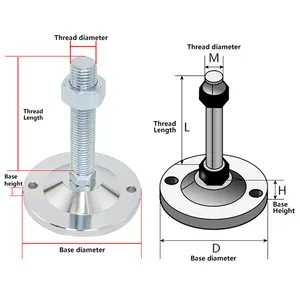 Máquina de armario Industrial de Metal de alta resistencia, pie de nivelación, piernas ajustables, pies ajustables, m30, con diámetro de Base de 120mm