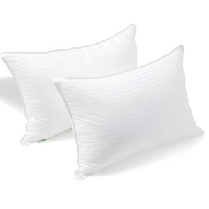 Oreillers de lit doux pour la peau 2 pièces, 50x70cm, rembourrage alternatif en duvet de qualité hôtelière, oreiller de soutien moyennement ferme - Product Image 1