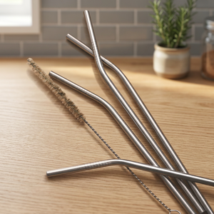 Minimalist Metal <b>Drinking</b> <b>Straws</b> Reusable Bar Accessories Straight and Bent Design - Product Image 4