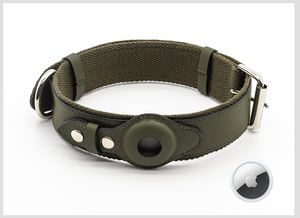 Collares de Lujo Personalizados para Mascotas de Cuero PU al por Mayor con Cincha y Compatibilidad con AirTag de Doble Capa Accesorios para Paseos al Aire Libre - Product Image 3