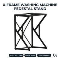 Étagère de rangement multi-niveaux moderne en métal sur pied, pratique pour le rangement de la vaisselle et support pour machine à laver