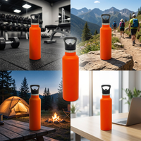 Bouteille d'eau isotherme en acier inoxydable sans BPA de 650 ml, avec embout à petite ouverture, anti-fuite, réutilisable, pour les sports de plein air
