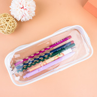 Étui à crayons pour enfants en PVC transparent imprimé sur mesure avec fermeture éclair