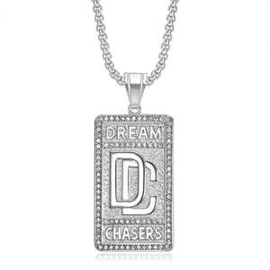 Collier Pendentif DC Hip Hop Iced Out Diamond Dream Chasers 2026, Bijou en Acier Inoxydable Plaqué Or 18K PVD Étanche - Product Image 5