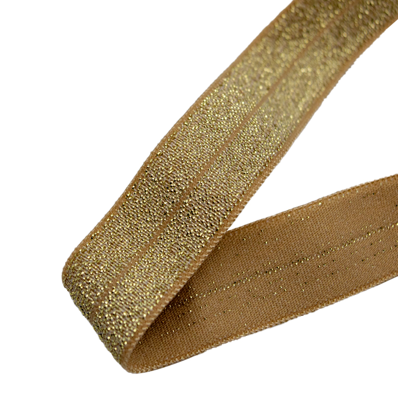 Gordon Ribbons Gold Stretch Ribbon With Shiny Glitter Stretchable Elastic Ruban Tape for Gift Box Wrapping
