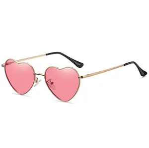 Новинка солнцезащитные очки в металлической оправе в форме сердца Ретро солнцезащитные очки Многоцветные поляризованные солнцезащитные очки для женщин