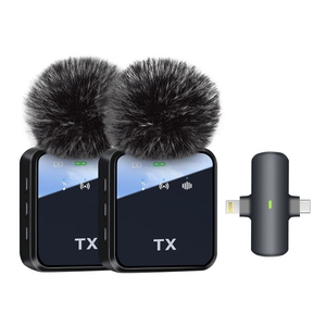 F15-2 F11-2 Factory Wholesale <b>Wireless</b> Lavalier <b>Microphone</b> Dual Mic 3 in 1 Receiver Noise Cancelling Vlog Recording Mic - Product Image 6