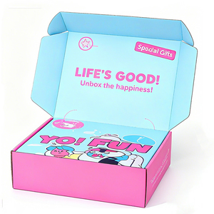 Tùy chỉnh vẻ đẹp bao bì hộp bưu phẩm làm cho hộp sóng màu hồng đầy màu sắc in ấn mỹ phẩm chăm sóc da vận chuyển hộp - Product Image 3