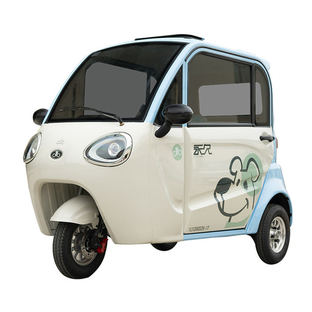Electric Tricycle Fully Enclosed 3-Passenger High-Speed Heavy-Duty Adult Mobility Household Canopy Women's Pick-up Drop-off