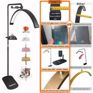 Đèn đa năng hình bán nguyệt Fosoto, đèn vòng quay video, đèn trang điểm cho làm đẹp, spa, xăm, livestream, chụp ảnh, ảnh TikTok - Product Image 3