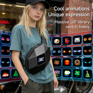 Bolso bandolera con pantalla LED programable por APP, para viajes al aire libre, ciclismo, bolso de pecho LED, bolso de hombro para motocicleta, reflectante nocturno, USB 5V - Product Image 4