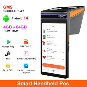Noryox NB80T Double Écran 8 Pouces 4GB + 64 gbInterfaces Multiples Systèmes Pos 80mm Imprimante Nfc Caisse Enregistreuse Module Fiscal <span class=keywords><strong>Terminal</strong></span> - Product Image 2