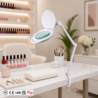 Lampe Loupe LED Anti-Poussière à Bras Métallique Réglable Multi-Angle avec Fixation par Pince, Respectueuse des Yeux