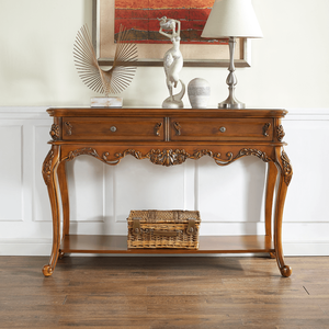 <span class=keywords><strong>Mobile</strong></span> Contenitore <span class=keywords><strong>Classico</strong></span> in Legno Massello Stile Antico Americano Retrò con 2 Cassetti per Ingresso e Soggiorno - Product Image 3