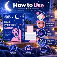 OKTW Bandes buccales de soutien au sommeil à dissolution rapide à la mélatonine, L-théanine et camomille, saveur myrtille, pour un sommeil réparateur nocturne chez les adultes
