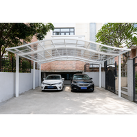Abri de voiture moderne en aluminium robuste, options de taille et de couleur personnalisables, kit d'installation modulaire facile pour jardin et cour arrière