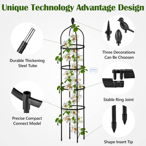 Treillis rond pour plantes grimpantes de jardin, résistant à la rouille, pour pots de roses - Product Image 3