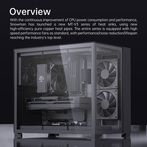 Enfriador de aire de <span class=keywords><strong>CPU</strong></span> SNOWMAN 2025 con 6 tubos de calor Refrigeración óptima dual para ventilador de alta eficiencia Intel y <span class=keywords><strong>AMD</strong></span> - Product Image 3