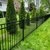 Panneau de clôture en aluminium noir de 4 pi x 6 pi, dessus plat, sans rouille, 3 rails avec barres verticales espacées uniformément, pour cour arrière, sécurité de la piscine