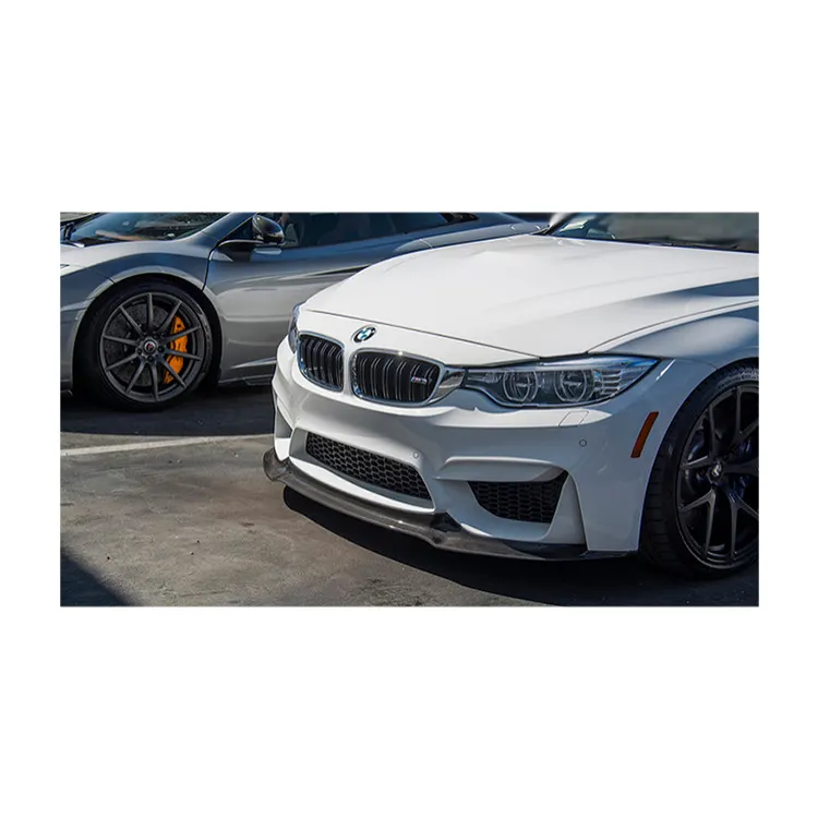 For BMW F80 M3 F82 F83 M4 V Style Carbon Fibre Front bumper Lip Spoiler Kit (2012 - 2018)
