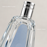 Flacon de parfum vide en verre 50 ml, forme goutte d'eau, bouchon argenté, atomiseur de luxe rechargeable, vente en gros, logo personnalisé