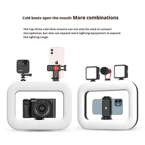 Nouvelle Lampe Annulaire Portable 3 Couleurs avec Trépied pour Appareil Photo ou Lumières RGB Rechargeable avec Support Téléphone pour <span class=keywords><strong>Diffusion</strong></span> en Direct et Photographie - Product Image 5