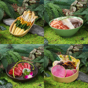 Vaisselle populaire pour hot pot, similaire à celle utilisée par Shan Huanhuan : plateau de bœuf séché aux neuf secondes, bol pointu, glace carbonique. - Product Image 3