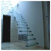 Balustrade d'escalier en verre PRIMA haute transparence, ne bloquant pas la vue intérieure des espaces ouverts