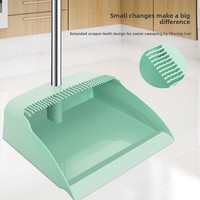 Ensemble balai et pelle 3 pièces le plus vendu avec balai à raclette magique, peigne filtrant les poils et outils de nettoyage de sol à long manche pour la maison
