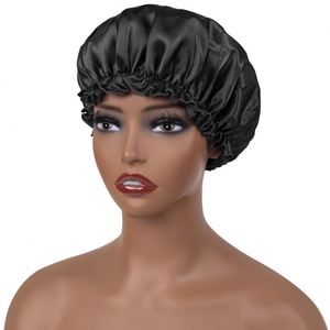 Bonnet de nuit en satin pour la protection des cheveux, prix d'usine I-0410, bonnet de douche pour femmes, bonnets en satin pour cheveux - Product Image 4