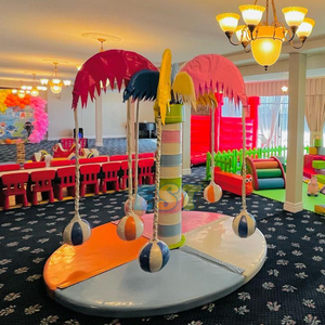 Manège électrique <span class=keywords><strong>blanc</strong></span> en forme de palmier cocotier, équipement de <span class=keywords><strong>jeu</strong></span> doux pour aire de jeux intérieure pour enfants - Product Image 6