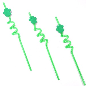 Vente chaude patte chien dessin animé fête faveurs paille en plastique avec caoutchouc pour fournitures de fête - Product Image 4