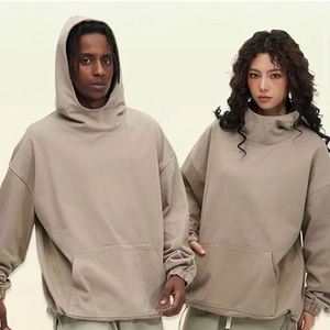 H5571 เสื้อฮู้ดดีไซน์ใหม่ ขายส่ง ผลิตตามสั่ง ผ้าคอตตอนผสม 450 กรัม คอสูง เสื้อฮู้ดเปล่าสำหรับผู้ชายและผู้หญิง - Product Image 1