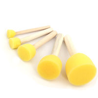 Pinceau éponge DIY en forme de champignon pour enfants, manche en bois, outil de peinture pour la maternelle, modèle d'art circulaire 777
